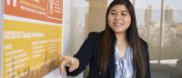 Columbia Nursing student April J. Ancheta speaks during a presentation.